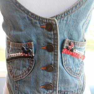 Customized Mickey Minnie denim vest